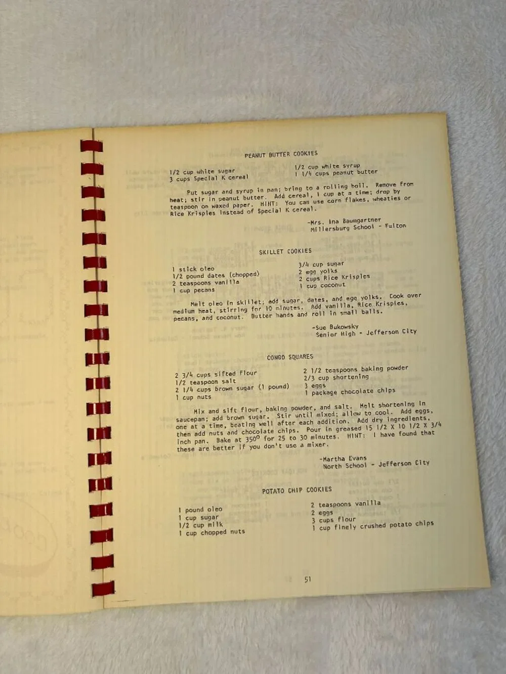 Vgt 1977 ABC Recipe Sampler Mid Missouri Schools Recipe Collection From Teachers